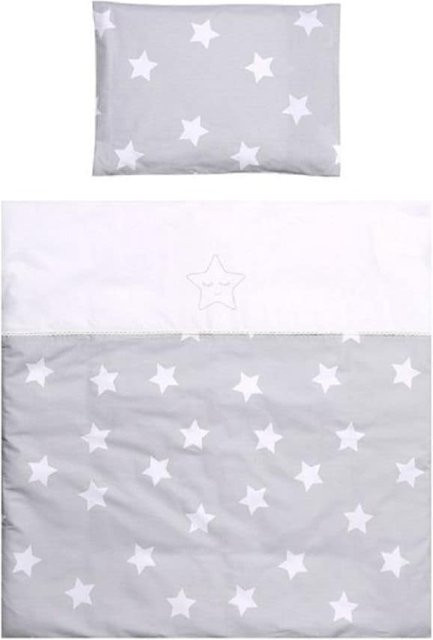 Lorelli Baby-Bettwäsche Set First Dreams 7-teilig mit Decke, Kissen, Laken und Himmel in Grau - Bild 1