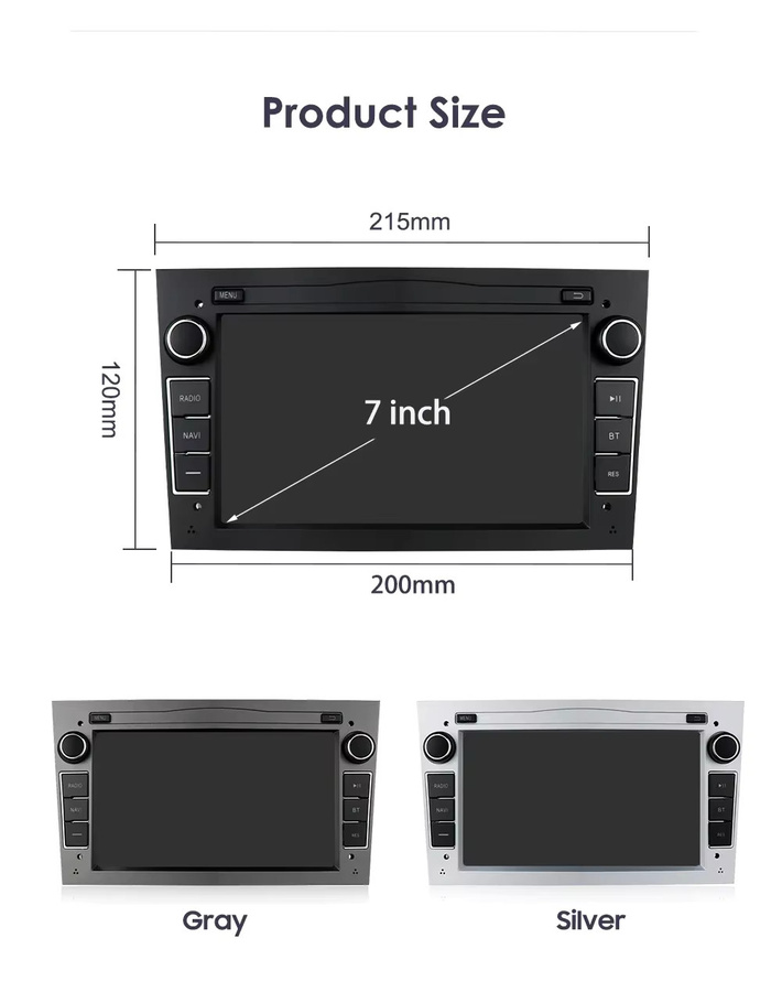 Hizpo 7-Zoll 2Din Android Autoradio mit GPS, Bluetooth, CarPlay und DSP für Opel Astra H G J, Zafira B, Corsa C D, Antara, Vectra und Vivaro in Schwarz und Silber - Bild 3