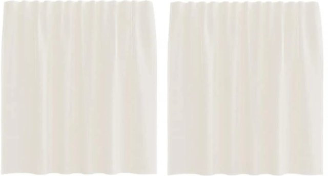 vidaXL Voile Vorhänge mit Stangentaschen, 2 Stück, Beige, Breite: 140 cm, Höhe: 140 cm - Bild 1
