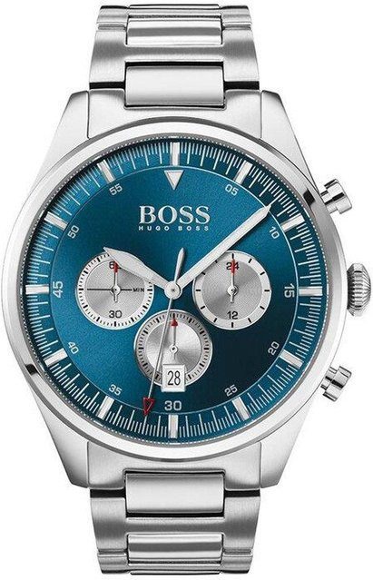 Hugo Boss Chronograph, Quarz, Edelstahl, 43 mm, Blau, Herren - Bild 1