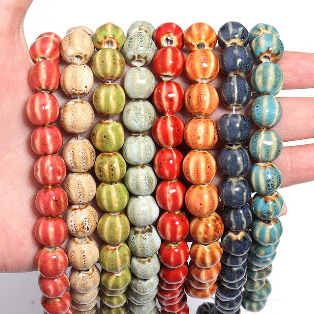 louleur Keramikperlen, bunt, rund, Distanzperlen, Unisex - Bild 1