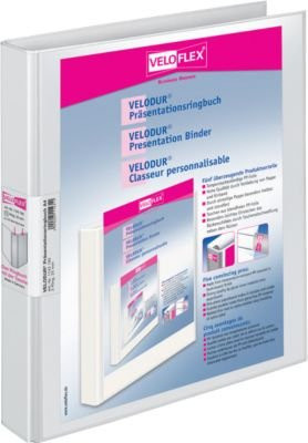 VELOFLEX VELODUR Ringbuch A4 mit 2-Ring-Mechanik, Rückenbreite: 33 mm, weiß - Bild 1