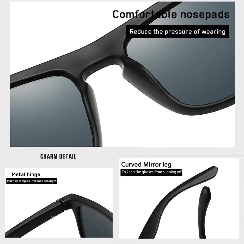 RUISIMO Sonnenbrille, quadratisch, Vollrand, Kunststoff, Schwarz, Unisex - Bild 4