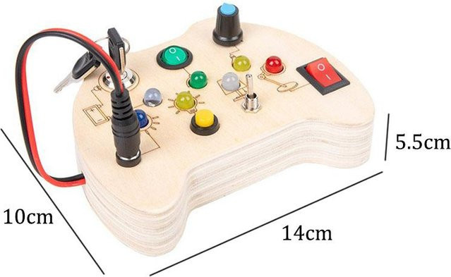 Binchi Fitness Kinder Beschäftigungsbrett Montessori, Holz, mit LED Licht, ab 3 Jahre - Bild 1