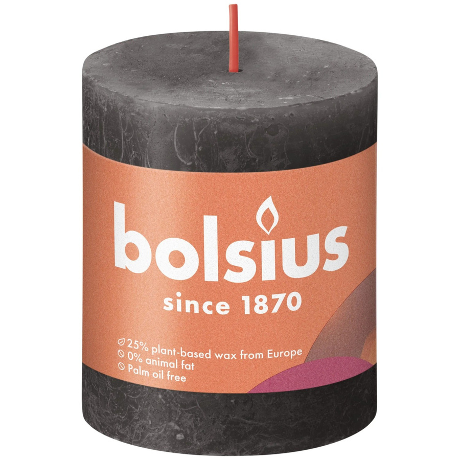 Bolsius Rustik-Kerze Shine in Stürmischem Grau, Durchmesser: 68 mm, Höhe: 80 mm - Bild 2