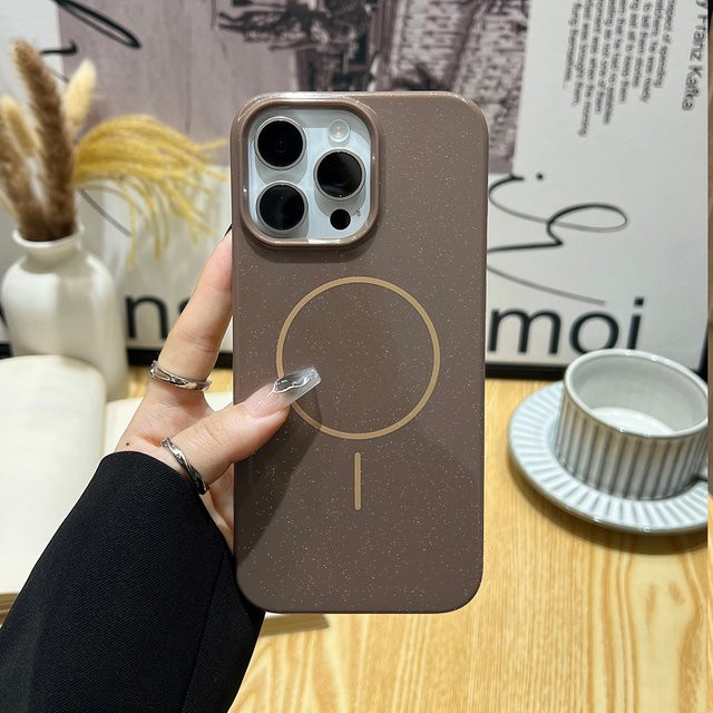 AKABEILA Glitzernde Bling-Hülle mit MagSafe für iPhone, Magnetische Silikonhülle in Weiß, Stoßfest - Bild 1