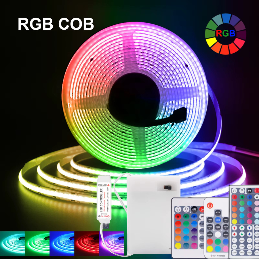 HEGEHE RGB COB LED Streifen mit Bluetooth, dimmbar, batteriebetrieben, Multicolor TV Hintergrundbeleuchtung (5V) - Bild 2