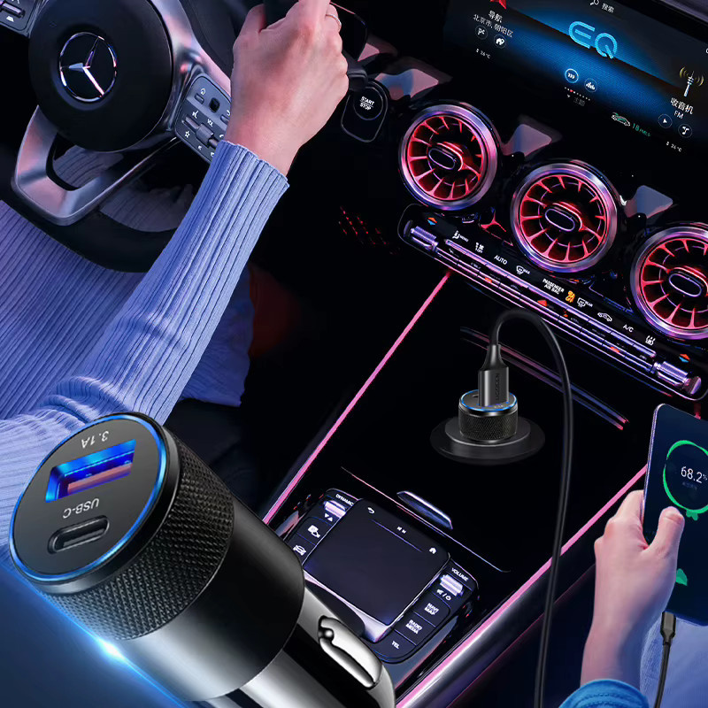 30W Mini USB-C Auto Ladegerät mit PD Schnellladung, Power Adapter für iPhone, Samsung, Xiaomi und Huawei, Farbe: Schwarz - Bild 3