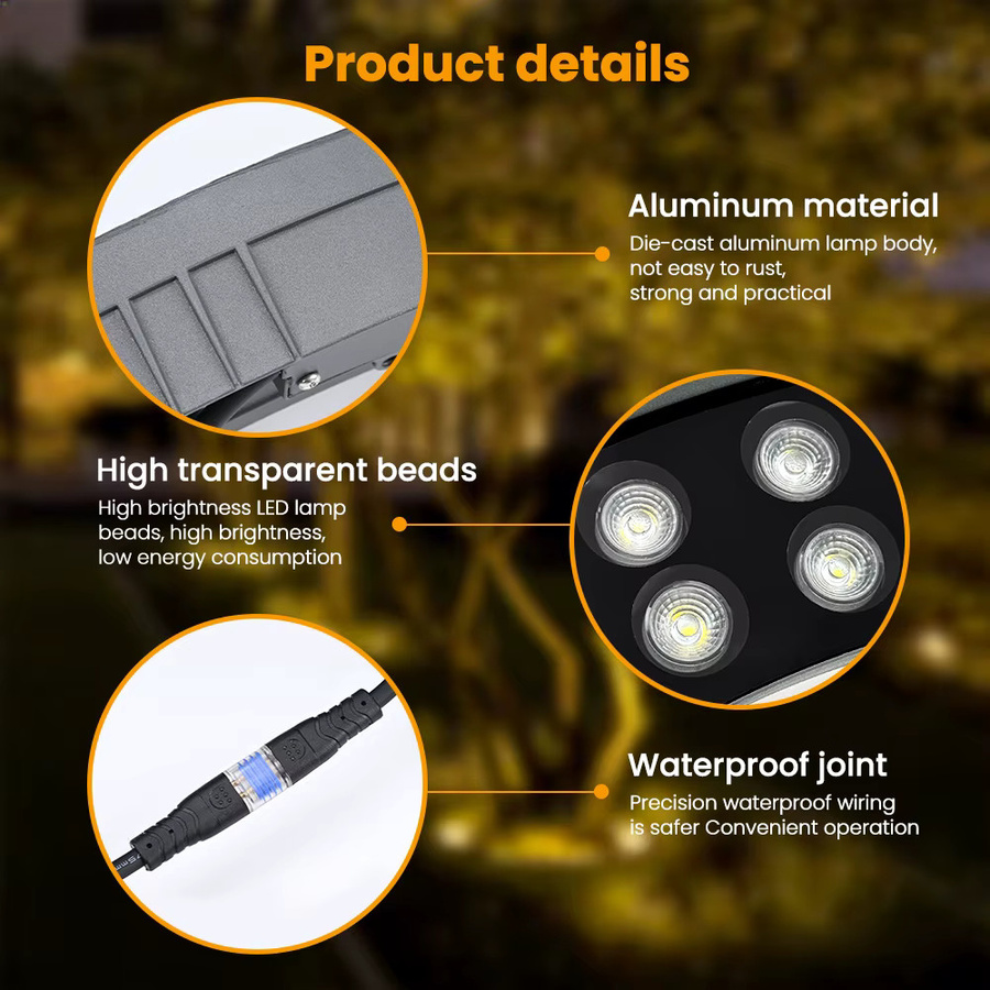 Wasserdichte LED-Ring-Baumleuchte aus Aluminium für den Außenbereich, verstellbare Palmen-Uplight mit warmweißem Licht für Garten und Hof, AC220V - Bild 4