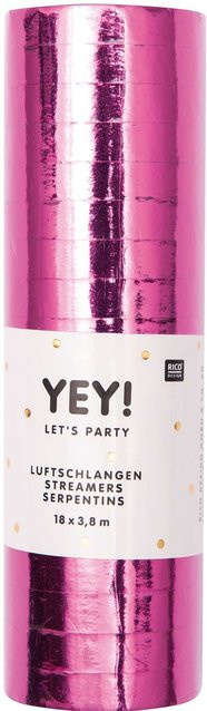 Rico Design Party Luftschlangen aus Papier in Pink, 3,8 m - Bild 1
