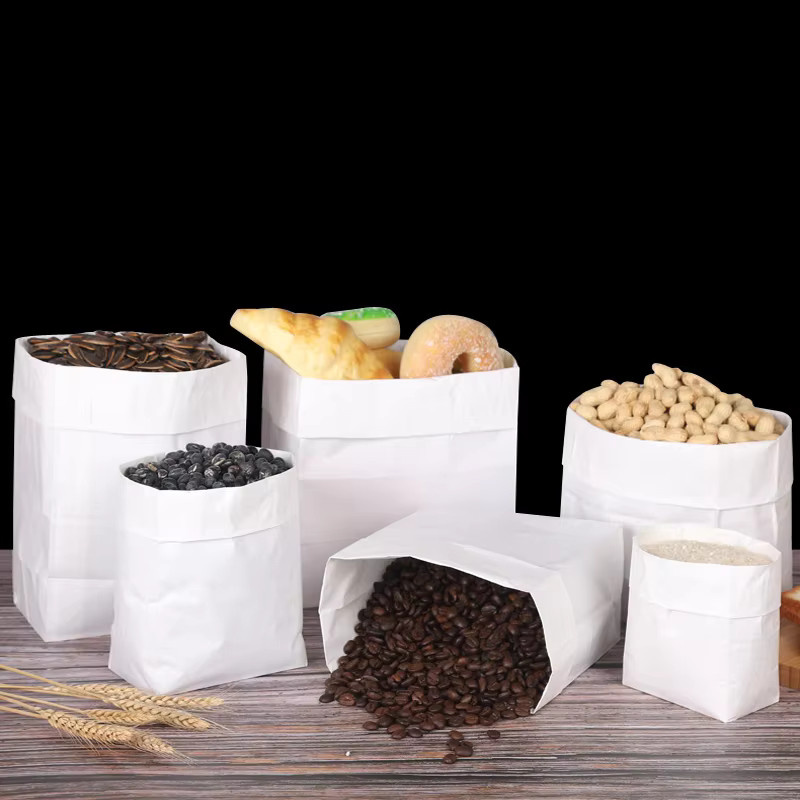 50 Stück weiße Kraftpapiertüten von BOOMCOOL für Lebensmittel, Gemüse und Snacks - Bild 2