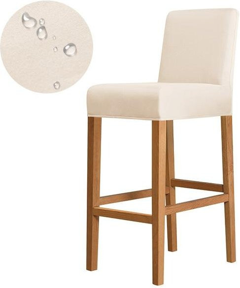 Wasserabweisender Stretch-Bezug für Club-Drehstühle und Barhocker in Beige mit kurzer Rückenlehne - Bild 1