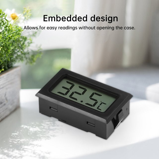Gaqqee FY-10 Digitales LCD Thermometer mit Kabel als Temperatursensor und Temperaturtester in Schwarz - Bild 1