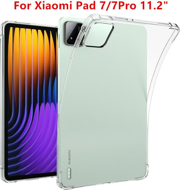 Transparente Silikon Hülle für Xiaomi Pad 7 und Pad 7 Pro 11,2 Zoll aus weichem TPU mit Airbag-Schutz - Bild 1