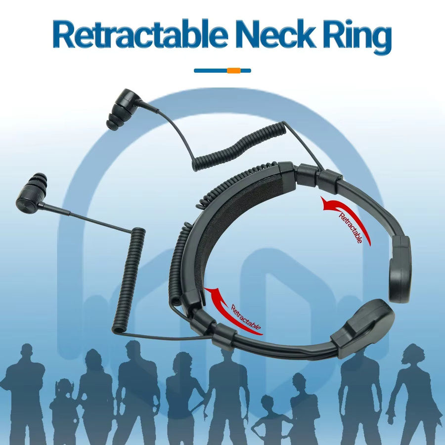 Baofeng 2-Pin PTT Verstellbares Kehlkopfmikrofon Headset in Schwarz für Kenwood und Baofeng UV 5R UV 82 AR-152 Zwei-Wege-Funkgeräte - Bild 5