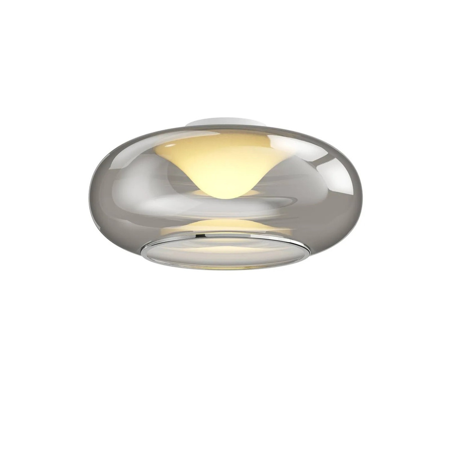 Lucande LED Deckenleuchte Mijo Modern aus Alu und Glas in Alu-grau mit Rauchglasoptik, Durchmesser: 43,0 cm, Höhe: 12,0 cm - Bild 2