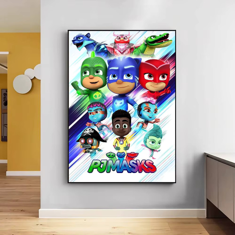 PJ Masks Vintage-Poster als selbstklebender Retro-Kraftpapieraufkleber in Mehrfarbig, Rechteckig, 15 x 15 cm - Bild 5