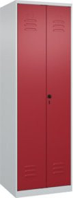 C+P PSA Doppel-Spind Classic PLUS mit 2 Abteilen, Lichtgrau und Rubinrot, Stahlkonstruktion, H x B x T: 185 x 60 x 50 cm - Bild 1