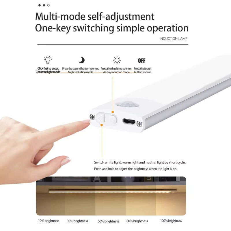 CENSHION LED Schrankleuchte mit Bewegungssensor, USB Typ C wiederaufladbar, magnetisch, Weiß - Bild 5