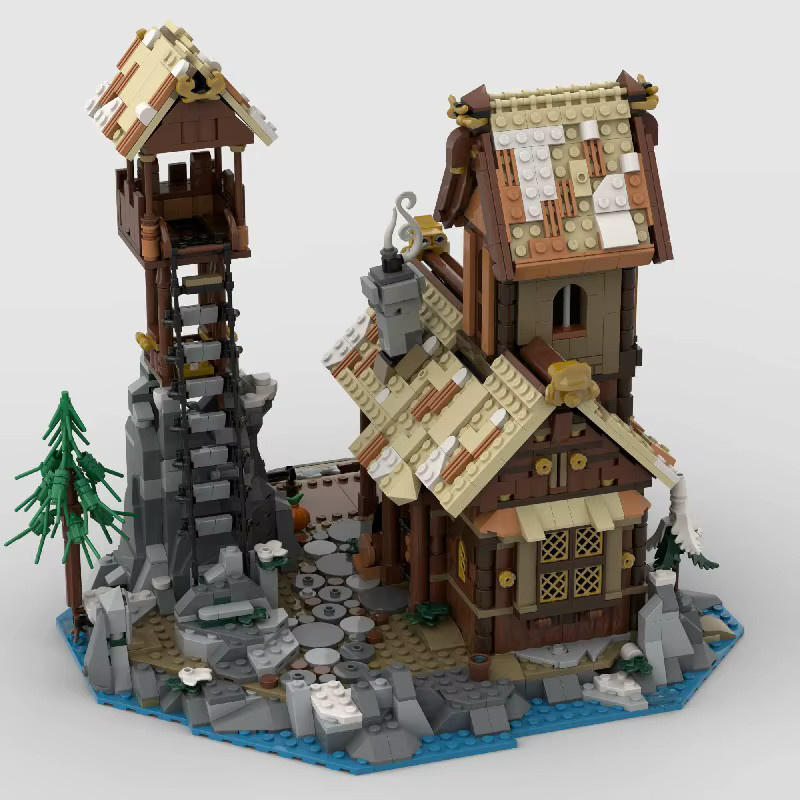 Youmko MOC Medieval Retro Dorf Bausteine Set mit 1837 Teilen, Mehrfarbiges DIY Modell für Kinder und Erwachsene - Bild 2