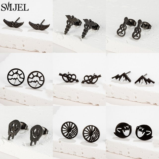 SMJEL Ohrstecker Edelstahl, Schwarz, Damen - Bild 1