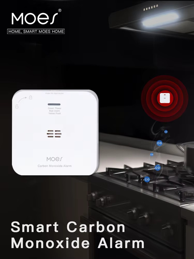 MOES Intelligenter kabelloser CO-Alarm und Gasleckdetektor in Weiß, ZigBee-Sensor zur Steuerung mit der Tuya-App für deine Sicherheit in der Küche - Bild 6