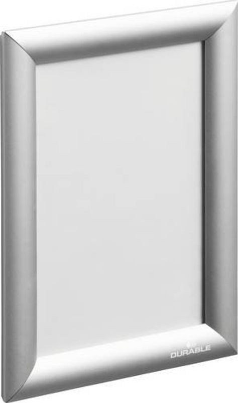 Durable Wechselrahmen aus Metall in Silber mit entspiegeltem Glas und aufklappbarer Front für DIN A5 - Bild 1