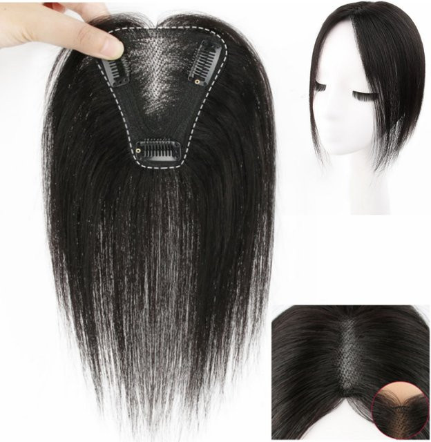 Satifresion Clip-in-Haarteile Echthaar-Topper, Damen, grau - Bild 1