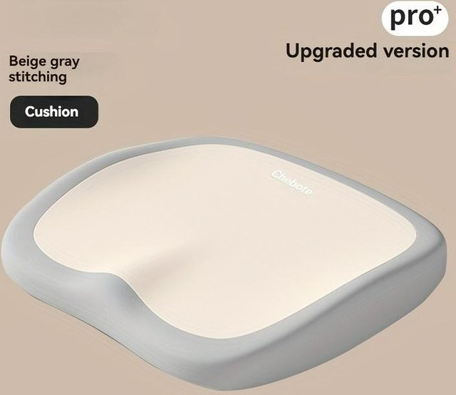 Ergonomisches Sitzkissen aus Memory-Schaum von MGB in Grau und Beige mit verstellbarer Hüft- und Lendenstütze für Büro, Auto und Zuhause - Bild 1