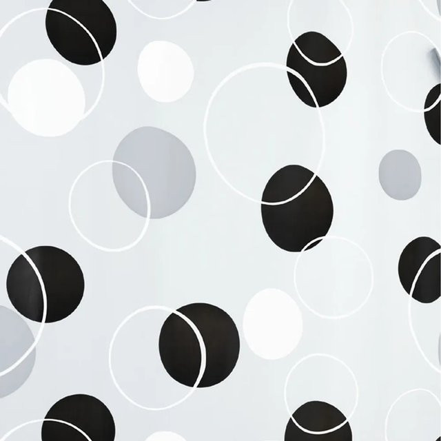 Spirella Duschvorhang Peva Bubble in Schwarz mit Seifenblasen-Design B: 180 cm, H: 200 cm - Bild 1