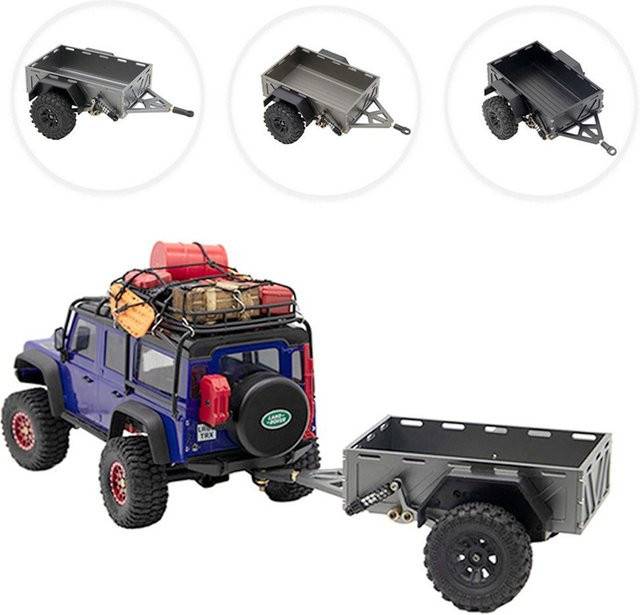 Wonder RC Store CNC Aluminium Nutzanhänger, 1/18 Maßstab, Metall, Grau - Bild 1
