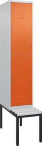 C+P Doppelstock-Spind Classic PLUS Sitzbank mit 1 Abteil und Zylinderschloss, Kunststoff-Sitzfläche, B/T/H: 212,0 x 40,0 x 81,5 cm - Bild 1
