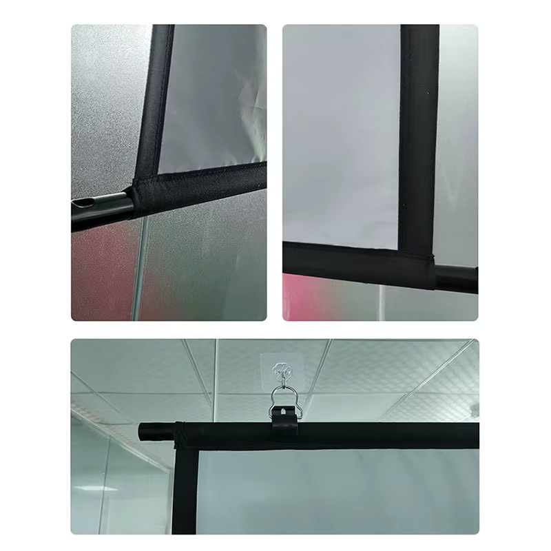 MIXITO Wandmontierte Anti-Licht-Projektor-Leinwand in Grau, tragbar und faltbar für Home Office und Outdoor - Bild 5