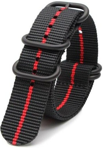 Uhrenarmband Nylon, Schwarz, Herren, 22 mm - Bild 1