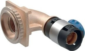 Geberit Anschlusswinkel FlowFit für UP-Spülkasten, 90 Grad, Messing, Silber, d 16mm x Rp 1/2" - Bild 1