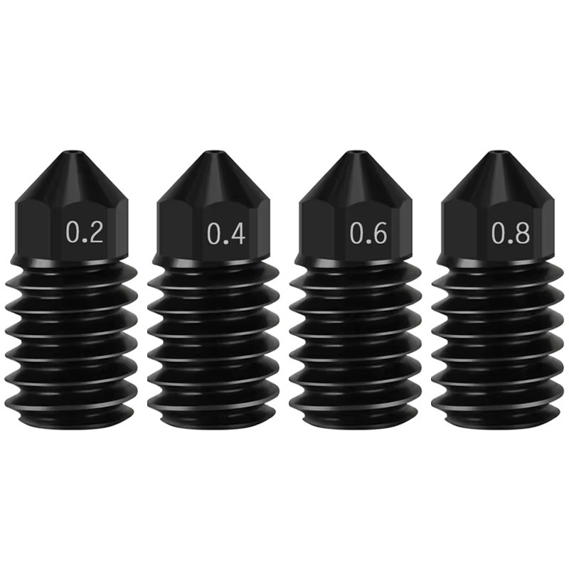 Bambu Lab Gehärtete Stahl Düsen für A1, H2D und A1 Mini 3D Drucker Hotend Teile in den Größen 0,2 mm, 0,4 mm, 0,6 mm und 0,8 mm, Schwarz - Bild 6