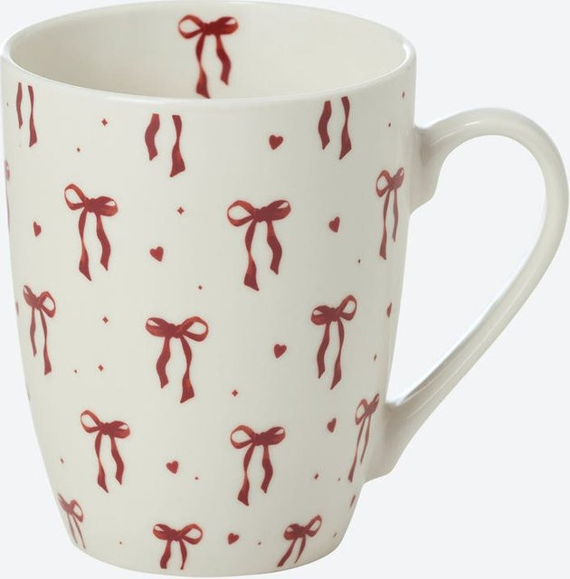 NKD Kaffeetasse aus Keramik mit Motiv in Weiß, B/T/H: 8,5 x 5,6 x 10,2 cm - Bild 1