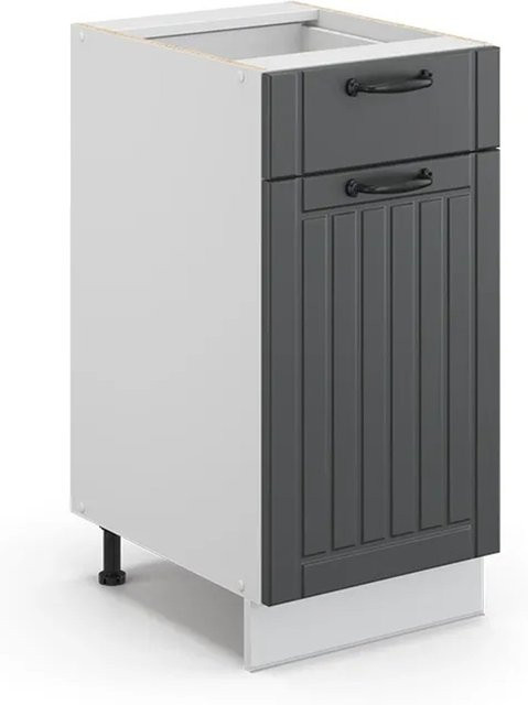 Vicco Küchenunterschrank FAME Line Landhaus in Anthrazit und Weiß, Breite: 40 cm - Bild 2