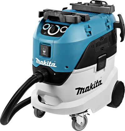 Makita VC4210M Staubsauger für Staubklasse M, Trocken- und Nasssauger mit 1200 W und 34 l Behältervolumen in Blau-Weiß - Bild 1