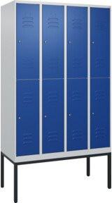 C+P Doppelstock-Spind Classic PLUS Gestell mit 4 Abteilen, Farbe RAL 5010 Enzianblau, H x B x T: 212 x 120 x 50 cm - Bild 1