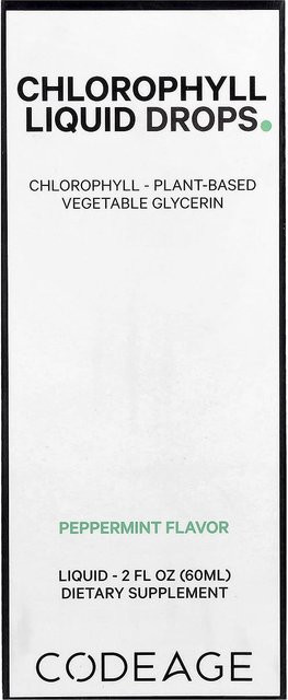 Codeage Chlorophyll Flüssigtropfen, Pfefferminz, 60 ml, Unisex - Bild 1