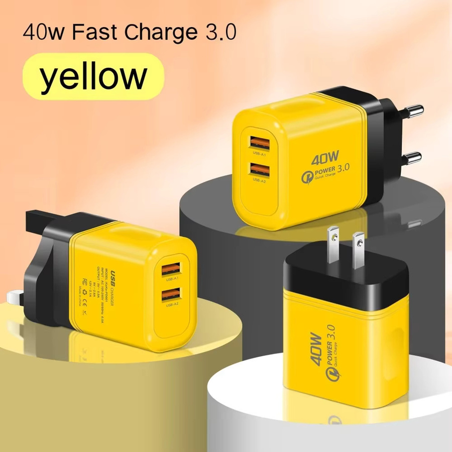 40W Dual USB Schnellladegerät mit Quick Charge 3.0 Wandladegerät Netzteil in Weiß für iPhone Samsung Xiaomi Huawei mit EU/US-Stecker - Bild 3