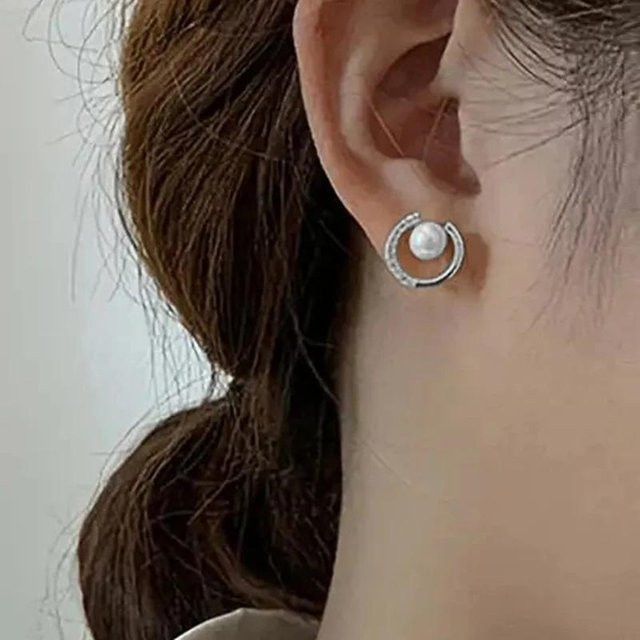 YIRAN Jewelry Ohrringe, Messing, Zirkonia, Perle, Schwarz, Damen - Bild 1