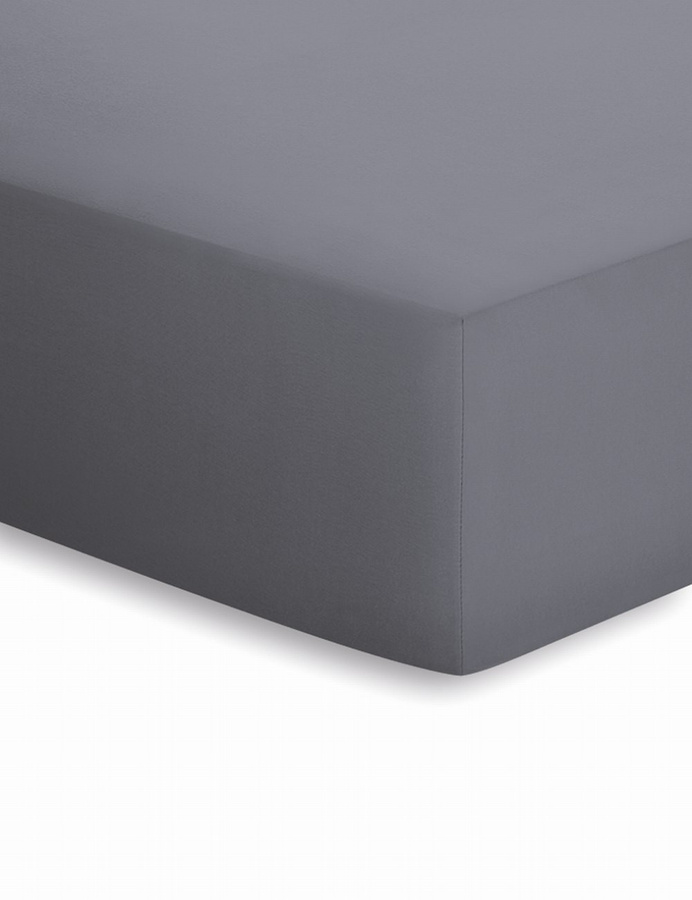 Schlafgut Jersey Spannbettlaken für Erwachsene in Weiß und Grau, Oeko-Tex Standard 100, Waschbar bei 60°C und 95°C sowie Trocknergeeignet - Bild 1