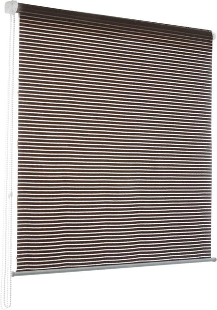 casa pura Mini Fashion Rollo Deluxe Stripe in Braun, halbtransparentes Textil - Bild 1