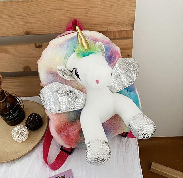 Kidsly Einhorn Plüsch-Einhorn-Rucksack, bunt, für Mädchen - Bild 1