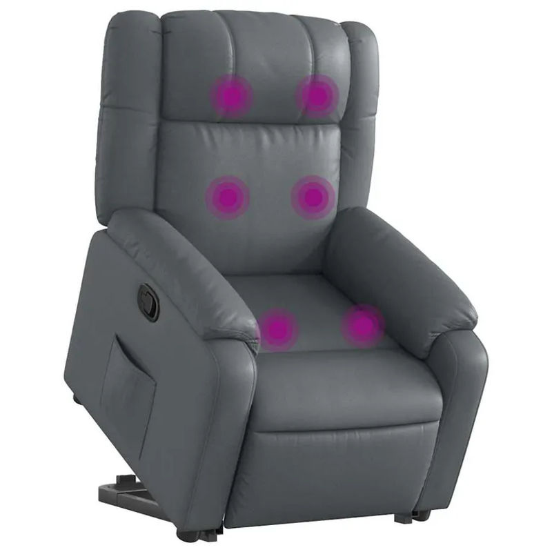 Vidaxl Massagesessel und Aufstehhilfe als Relaxsessel in Grau aus Kunstleder - Bild 7