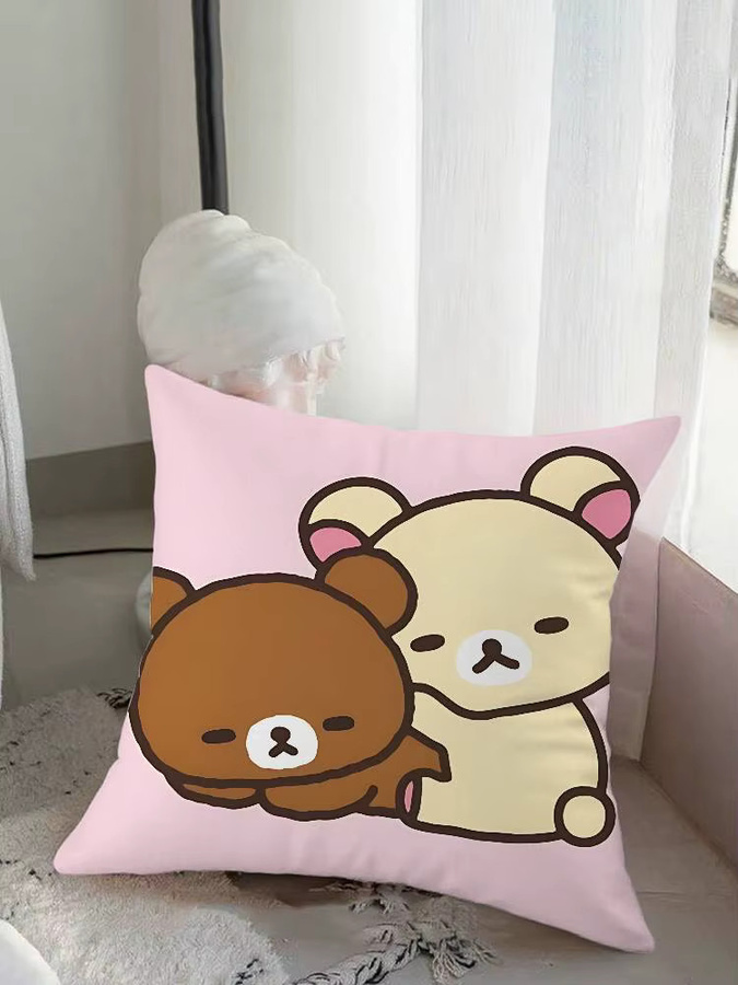 Mesuca Rilakkuma Kawaii Kissenbezug aus weichem Polyester mit Reißverschluss - Bild 6