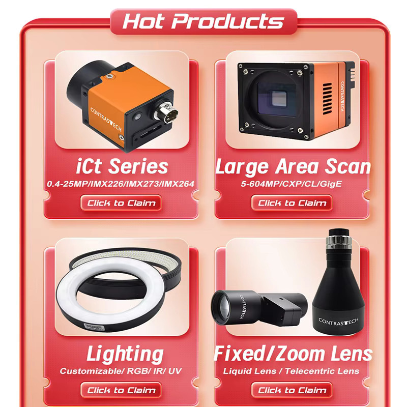 CONTRASTECH Industriekamera mit Global Shutter und 1000fps, Hochgeschwindigkeits-Vision-Inspektionskamera mit USB 3.0 und GigE in Orange - Bild 2