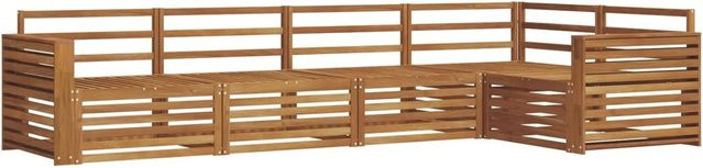 vidaXL Outdoor-Sofagarnitur 5-teilig aus Massivholz Akazie in Braun, L-Form mit Armlehnen - Bild 1